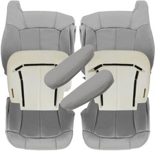 SecosAutoparts Leather Seat Cover Foam Cushion Pewter Gray