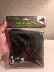 Assured For Men Beard Trimming Cape, Black, 19.625 x 31.5 in (50 x 80 cm)