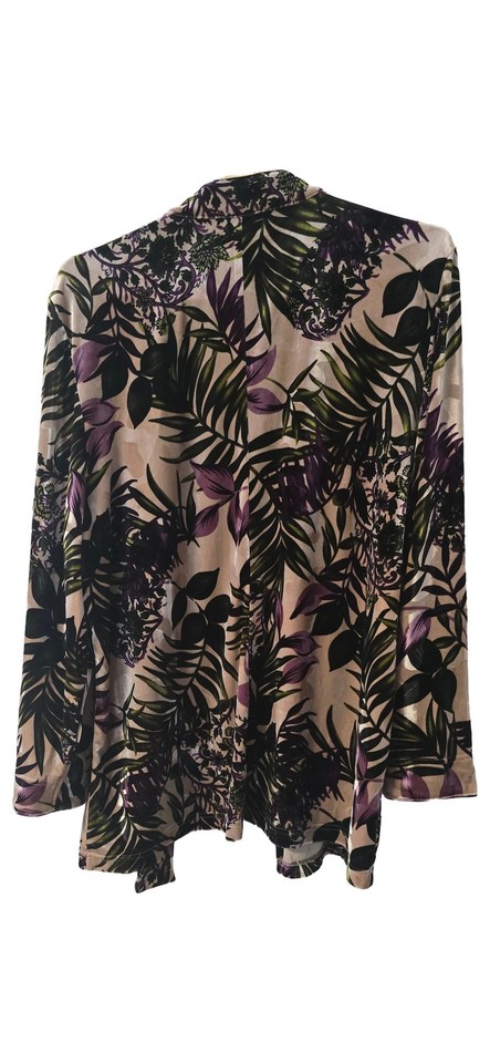 Chunoy Camicetta Donna In Chiffon Con Stampo Floreale - Maniche Corte, Aperta Davanti, Cardigan Leggero - Multicolore, Taglia S