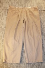 Oak Hill Pants Mens 48x24 Beige Khaki Pleated Relaxed Straight Leg Big Tall