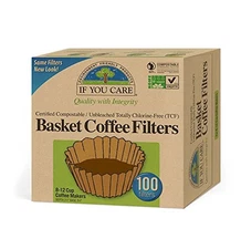 If You Care Unbleached Coffee Filters Basket, 8 inch, 100 ct