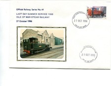 Isle of Man Railway Cover No 41,1996, Last day summer service steam railway