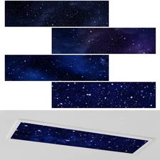 4 Pcs 1 x 4 Feet Fluorescent Lights Covers Magnetic Ceiling Light Cover with ...