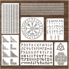 6 Pcs Different Sizes Rune Stencils Small Viking Symbol Wood Painting Templates