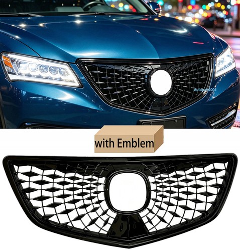 Grille For Acura MDX Grill 2014 2015 2016 Grille Front Bumper Grille w/Emblem