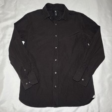 Banana Republic Sz M Brown/Black Men Tailored Slim Fit Poplin Dress Shirt Cotton