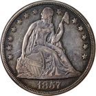 1857 Seated Liberty Dollar NGC XF40 Key Date Great Eye Appeal Nice Strike