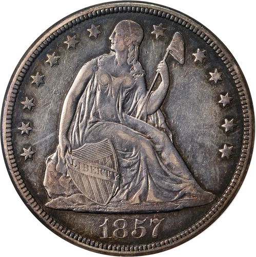 1857 Seated Liberty Dollar NGC XF40 Key Date Great Eye Appeal Nice Strike