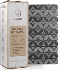Large Stone Drying Mat for Kitchen Counter, 23.6" x 15.3" Quick Dry Foldable