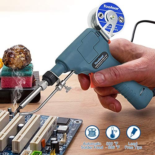 6 in 1 Soldering Gun Solder Iron Kit, 60W 110V Temp Adjustable Automatic Hand