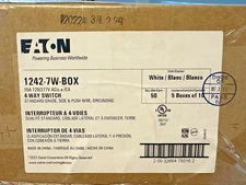 NEW Case lot 50 EATON 1242-7W-BOX 4-Way Toggle Switch White 15A 120/277V Qty. 50