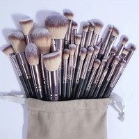 30pcs Professional Makeup Brush Set Foundation Concealers Eye Shadows Powder Blu