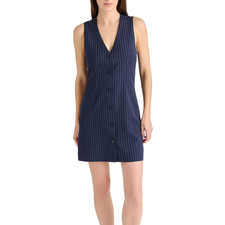 Steve Madden Womens Pinstripe Dress Navy Stripe Size XS