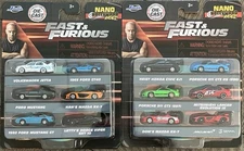 Jada Nano Hollywood Rides Fast & Furious Two 6 Pack Jetta, RX7, EJ1, EVO IX, 911