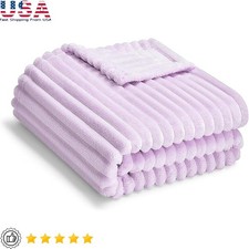 Ultra Soft Striped Baby Blanket Cozy Microfiber Swaddle Nursing Travel Use