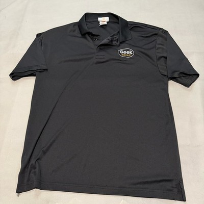 Geek Squad Men Black Short Sleeve Performance Polo Shirt Best Buy Employee Work-