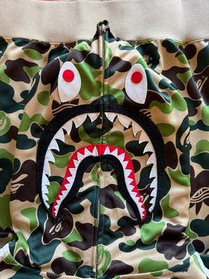 Bape x Adidas Track Full Zip Shark Hoodie - Size Large - Green