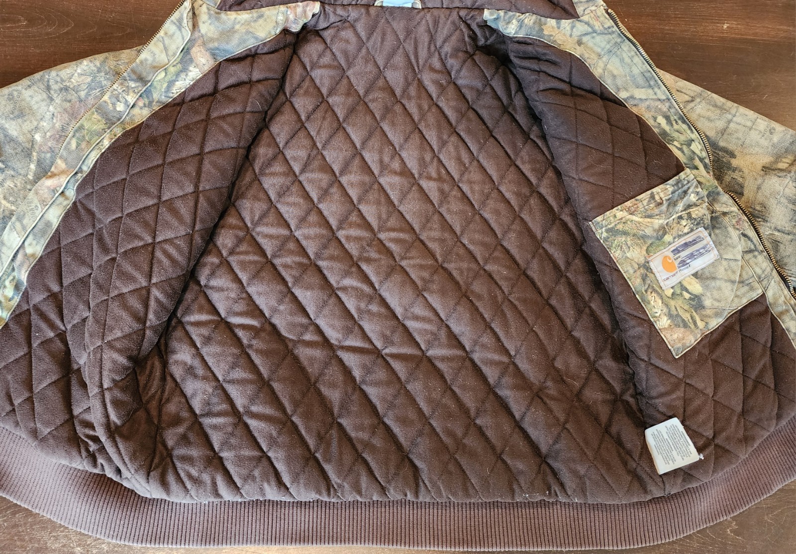Carhartt Realtree Camo Canvas Hooded Quilt Lined Jacket Youth Size L (14-16) image 4