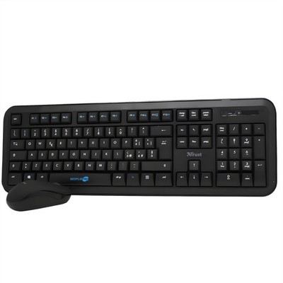 Nova Trust Wireless Ergonomic Multimedia Keyboard And Mouse Kit
