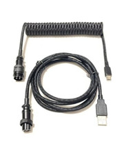 Custom Coiled Aviator Keyboard Cables, Double Sleeving with Metal GX-16 Aviator,