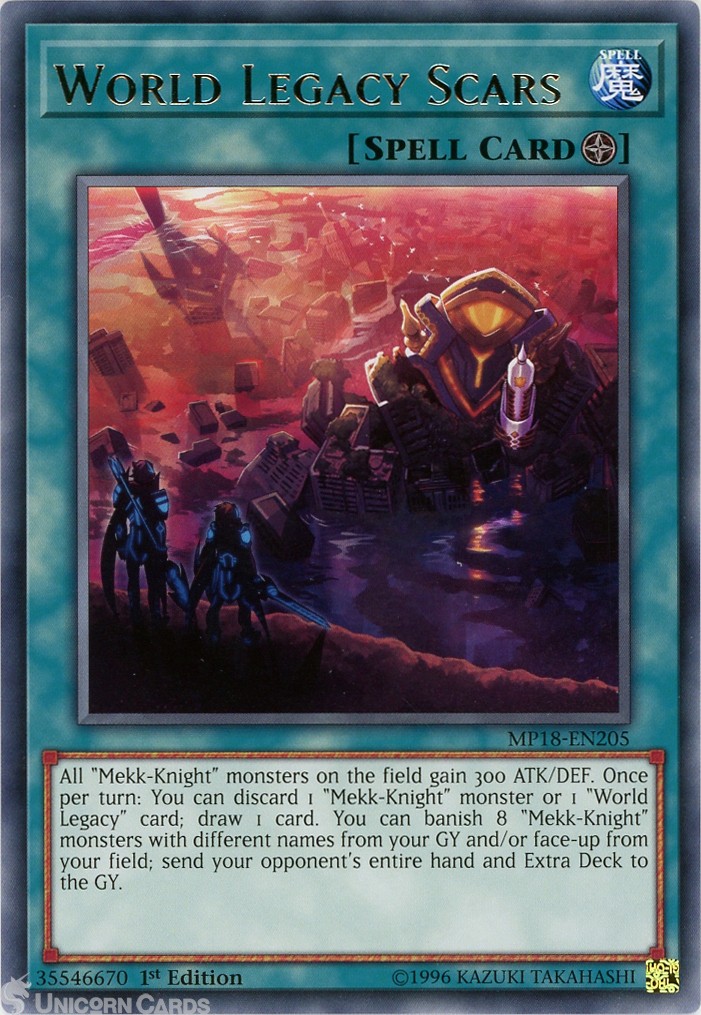 MP18-EN205 World Legacy Scars Rare 1st Edition Mint YuGiOh Card