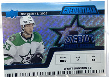 2022-23 Upper Deck Credentials Horizontal Blue /99 Wyatt Johnston #195 Rookie RC