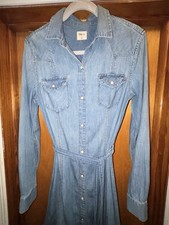 Gap Women’s Small Denim Dress Pearl Snap Closure County Concert Attire