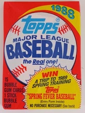 💥1988  Topps  Baseball Wax Pack Unopened Sealed From Fresh Clean Box💥