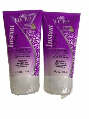 Salon Selectives 2 PACK Brazilian Keratin Oil Instant Repair LeaveIn Conditioner