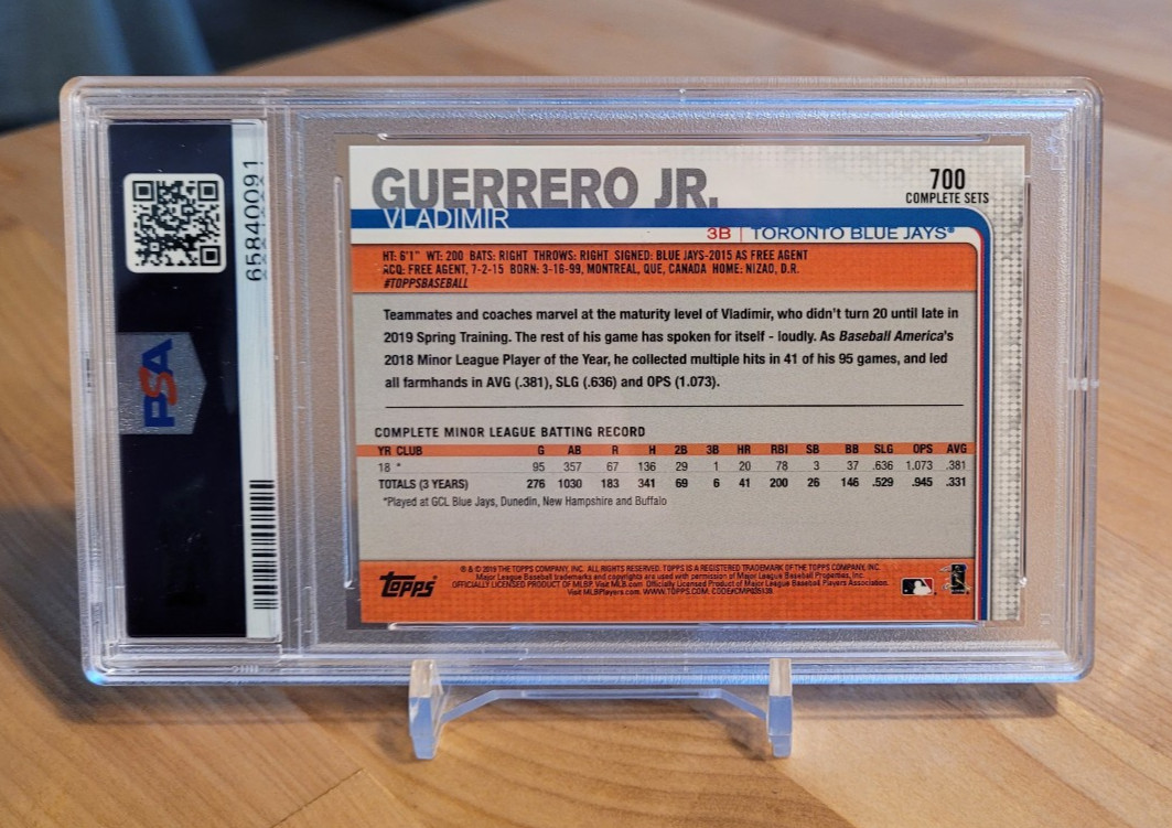 Vladimir Guerrero Jr 2019 Topps Batting All Star Game RC #700 PSA 10 PERFECT $ view 2