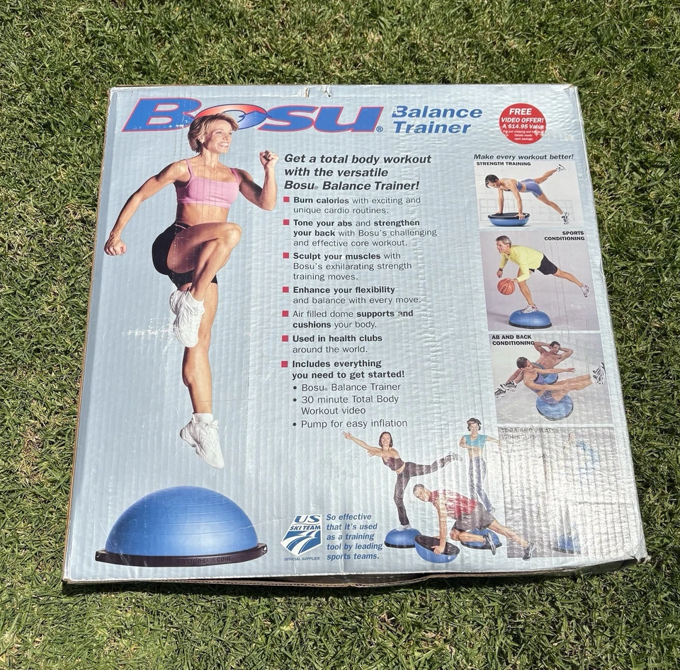 Balón Entrenador de Equilibrio Bosu 2003 De Colección 26" con Bomba y Video Nuevo En Caja Bosu Foto 2 de 4