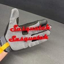 2pc Red Sasquatch Custom 3dtext Single Layer Car Emblem Acrylic Badge Aggressive