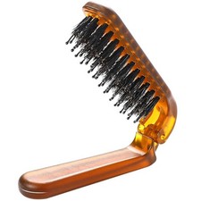 Sliverdew Hair Brush, Foldable Mini Boar Bristle Travel Hair Brush for Women