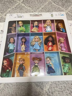 Disney Store ANIMATORS Collection 5'' MINI DOLL SET 15 Figuren Display Box Spi...