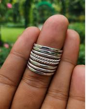 Set of 8 Sterling Silver, Pure 925 Sterling Silver Rings, Handmade Ring All Size