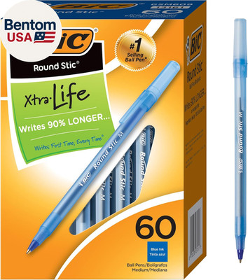 round Stic Xtra Life Ballpoint Pen with 1.0 Mm Medium Point and Consistent Ink F