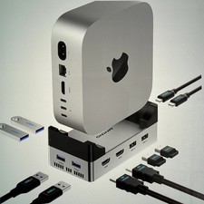 ANYOYO Mac Mini M4 Dock, 40Gbps, M.2 Nvme SSD Enclosure, Dual HDMI 4K 60Hz