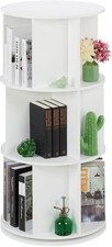 Libreria Girevole, 15 Scomparti in MDF, 104X50 Cm, 3 Ripiani Porta Libri E CD, T