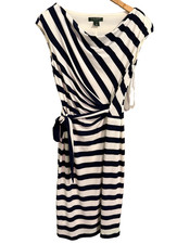 Ralph Lauren Striped Sleeveless Faux Wrap Dress - Size 6
