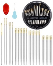 30Count Steel Needles for Hand Sewing, 6 Sizes Large Eye Embroidery and Hand ...