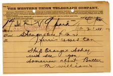 1888 Western Union Telegraph St. Augustine Florida Jacksonville Citrus Trade