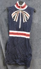 Gucci Navy Form Fitting Pencil Dress with Bow Collar and Zipper | Size XS