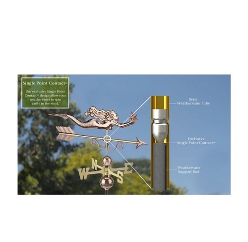 Good Directions Polished Copper Little Mermaid Weathervane-SKU:1978P - Picture 4 of 4