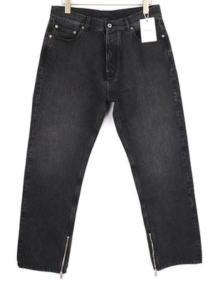 Off-White Herren Jeans W31 Vintage Schwarz Geknöpft Zip Detail Skate Stil RRP550