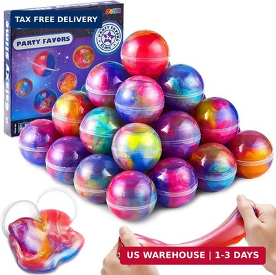 JOYIN Easter Slime Party Favors, 24 Pack Galaxy Slime Ball - Stretchy, Non-Stick