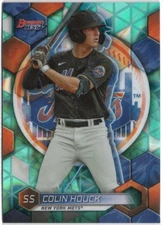 2023 Bowman's Best Top Prospects Colin Houck Aqua Lava Refractor Card #TP27 /199