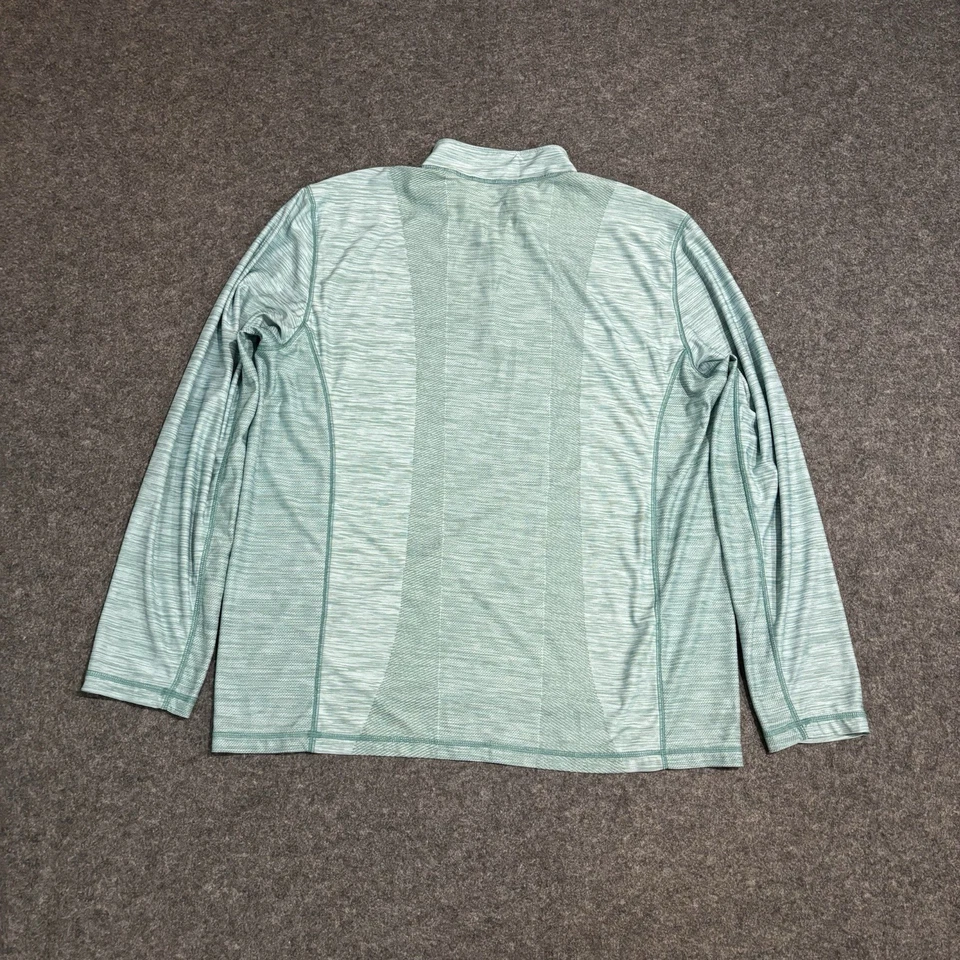 Pullover Tommy Bahama IslandZone 1/4 Cremallera Talla Grande Verde Tecnología Rendimiento Foto 2 de 4