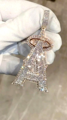 Custom ''A'' Letter Pendant 3.00 Ct Round Cut MOISSANITE 925 Sterling Silver