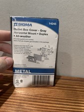 Sigma 14245 Gray Weatherproof Duplex Outlet Box Cover Horizontal Mount Metal