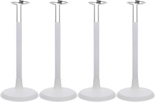 White Adjustable Doll Stands for 8 to 12 Inch Dolls, 4PCS Stand Display Holder A